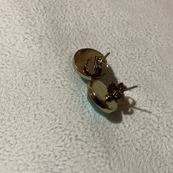 Blue earrings on gold - Picture 4 of 4